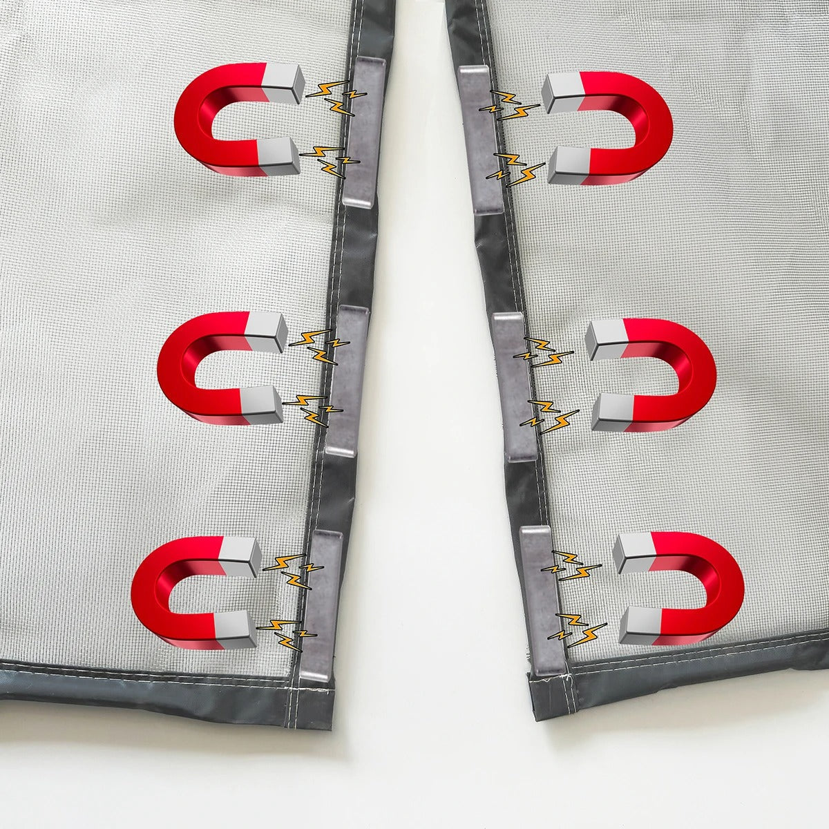 Magnetisch Hordeur met Automatische Sluiting voor Deur 80-120cm Zwart Wit Insectenwering | Sansoti
