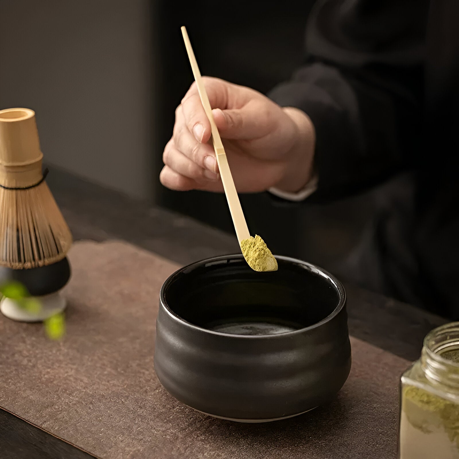 Matcha Set 4 Delig Keramiek Met Bamboe Klopper | Sansoti