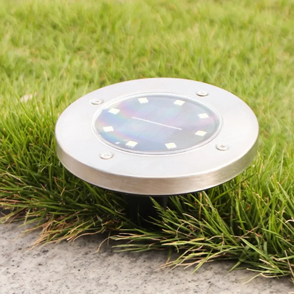 Solar-powered in-ground spotlight set for garden path lighting, outdoor terrace, lawn, driveway, LED lights, garden lighting | Sansoti