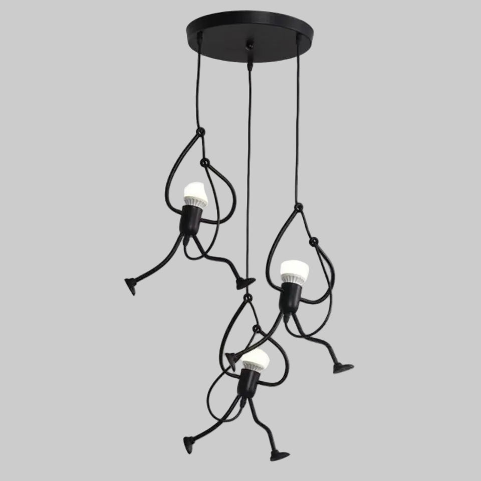 Menselijke Figuur Hanglamp Metaal Sculptuur Verlichting Moderne Design Kinderkamer Eetkamer Woonkamer | Sansoti