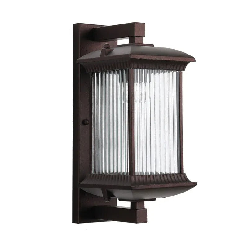 Geribbelde Glazen Buitenwandlamp Metaal IP65 Waterdicht voor Tuin Voordeur Terras Gevel Buiten Wandverlichting | Sansoti