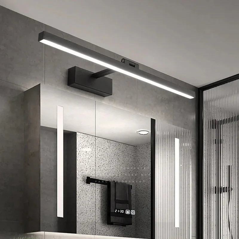 Lampe miroir LED Salle de bain Étanche Noir Argent 40cm à 110cm Éclairage miroir | Restfield
