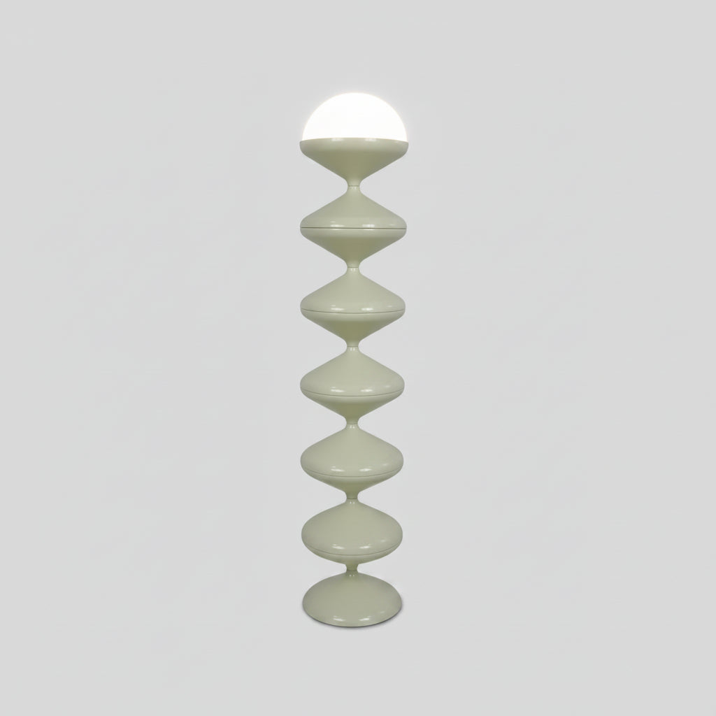 Staande Vloerlamp Crème Glas Kalebas Vorm LED Bauhaus Sculptuur Woonkamer Slaapkamer Hoekverlichting | Sansoti