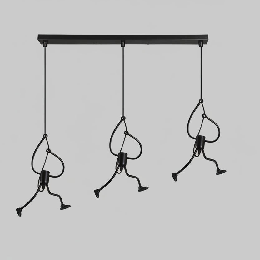 Menselijke Figuur Hanglamp Metaal Sculptuur Verlichting Moderne Design Kinderkamer Eetkamer Woonkamer | Sansoti