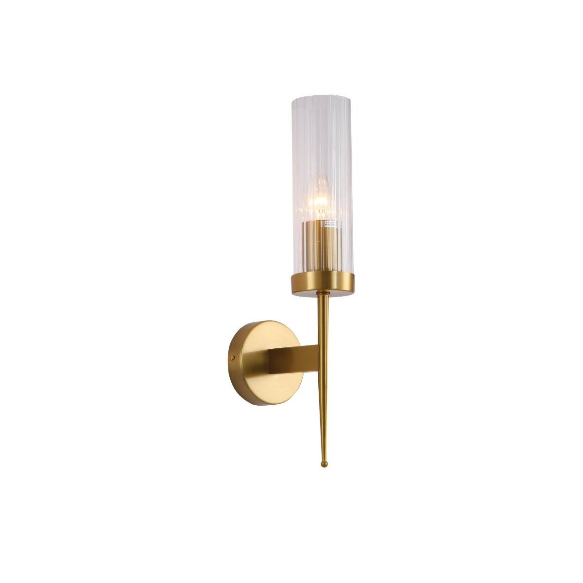 Wandleuchte Geriffeltes Glas Vintage Art Deco E27 Gold Chrom Nickel Schwarz Dimmbar Zylinder | Restfield