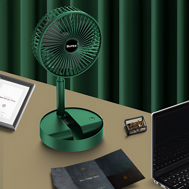 Tragbarer, per USB-C aufladbarer Ventilator mit 3 Stufen, verstellbarer Wandmontage, für Schreibtisch, Tisch und Raumkühlung | Sansoti