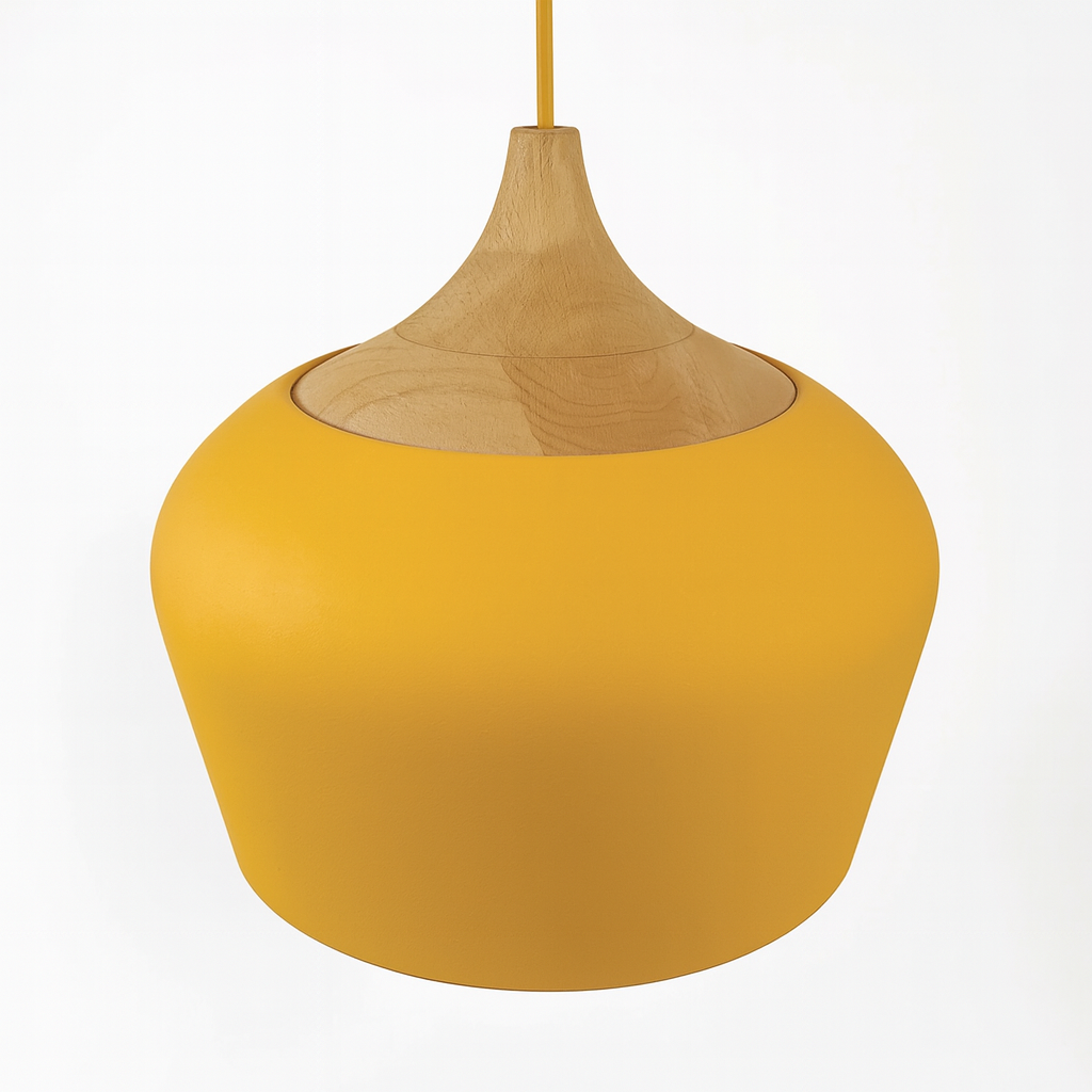 Hängelampe Pastell Aluminium Holz Retro Kuppel Kugel E27 Kinderzimmer Wohnzimmer | Restfield