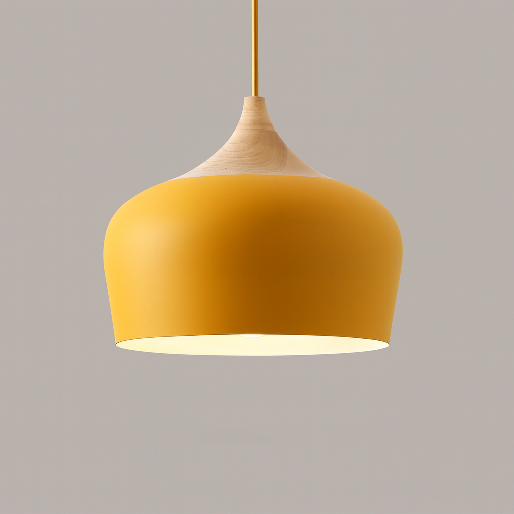 Hängelampe Pastell Aluminium Holz Retro Kuppel Kugel E27 Kinderzimmer Wohnzimmer | Restfield