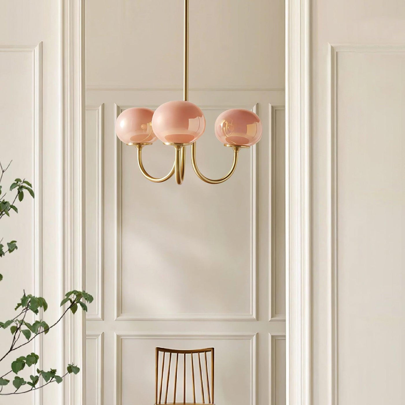 Lustre à boules en verre dépoli, lumière blanc chaud, éclairage pour la salle à manger, le salon et l’entrée, fer forgé moderne | Sansoti