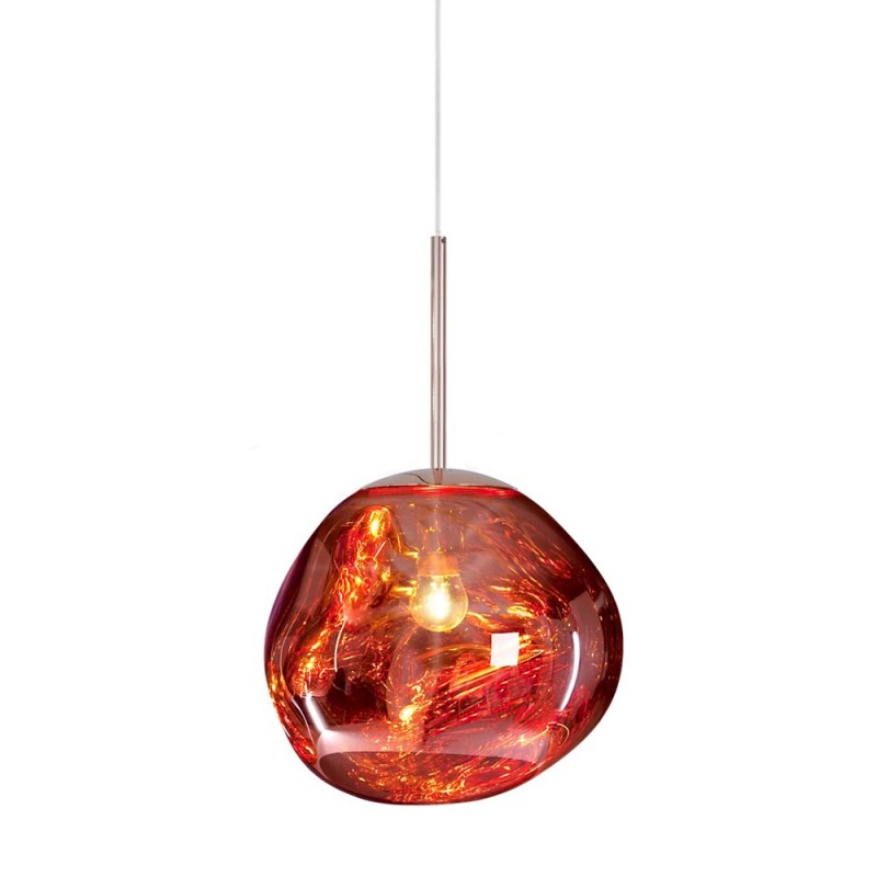 Glas-Hängeleuchte mit Schmelzeffekt, Gold, Silber, Grau, Rot, Wohnzimmer, Esszimmer, LED, skandinavisches Design, Stimmungslicht | Sansoti