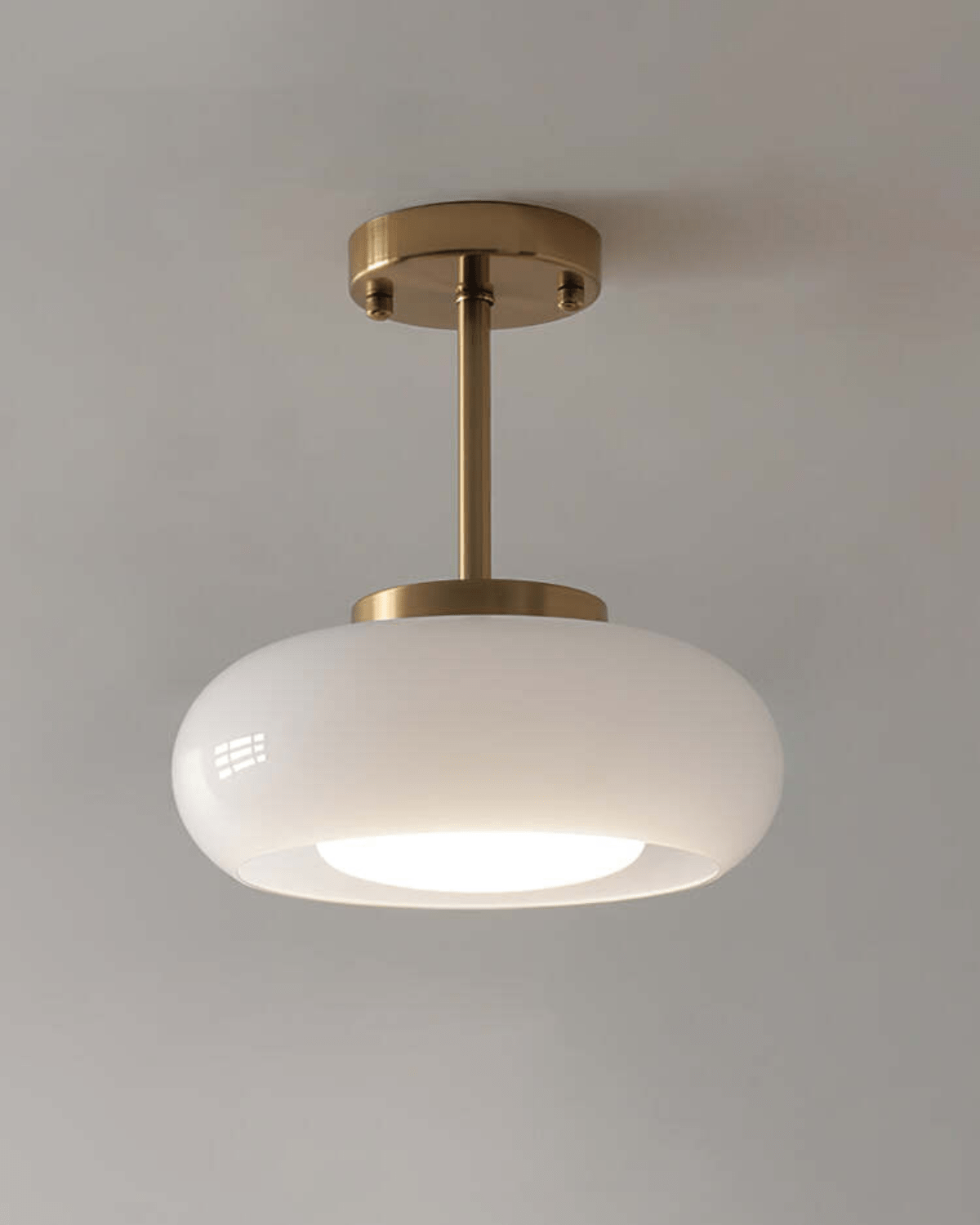 Hanglamp Glas Goud 40cm E27 Amber Wit Modern Design | Sansoti
