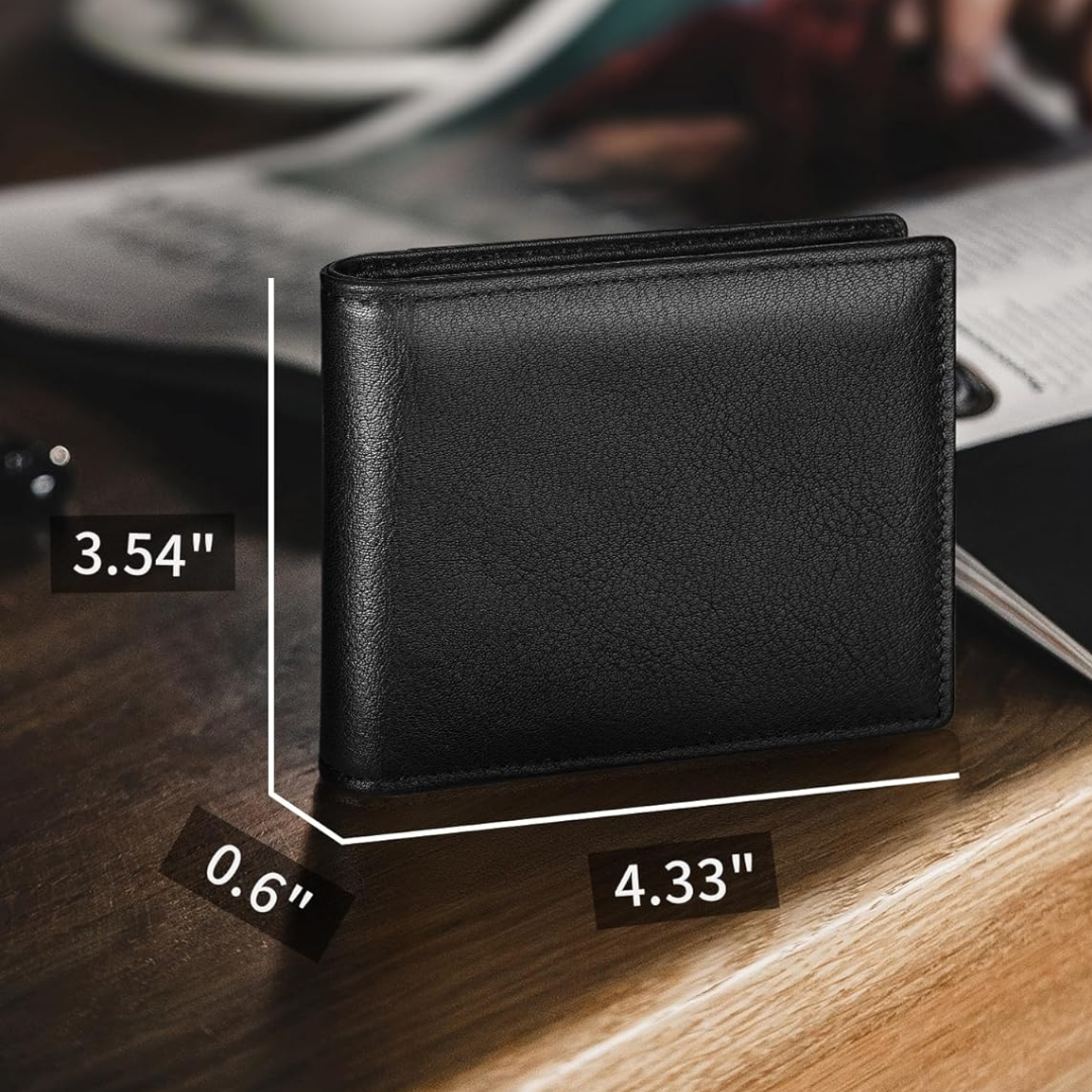 Leren Bifold Portemonnee met RFID Bescherming voor Heren – Compacte Uitvoering 13 Kaartsleuven Veilig Betalen | Sansoti