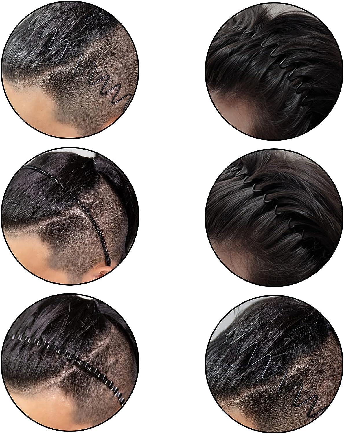 Metalen Haarband voor Heren – Gegolfde en Zigzag Styling – Comfortabel en Duurzaam – Set van 6 Stuks | Sansoti