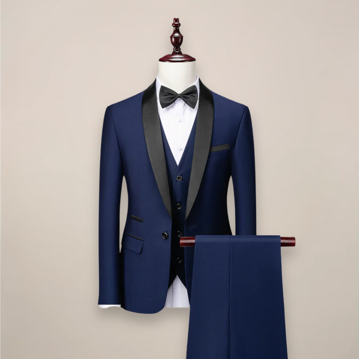 Driedelig Smoking Kostuum Heren Modern Fit Pak Voor Bruiloft Feest Formele Gelegenheden Zwart Navy Grijs | Sansoti