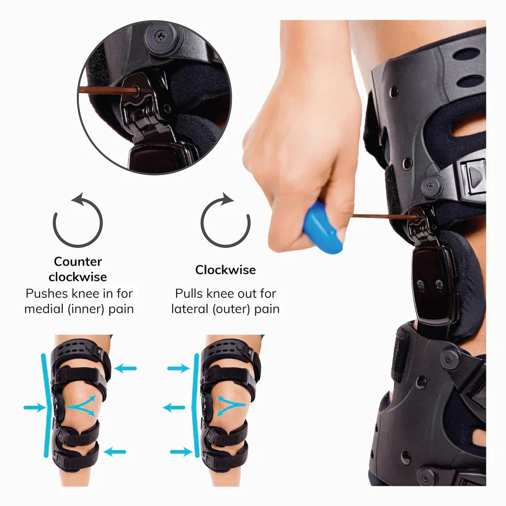 Orthopedic Knee Brace with Pressure Relief for Osteoarthritis Pain Adjustable for Left and Right Knees | Sansoti
