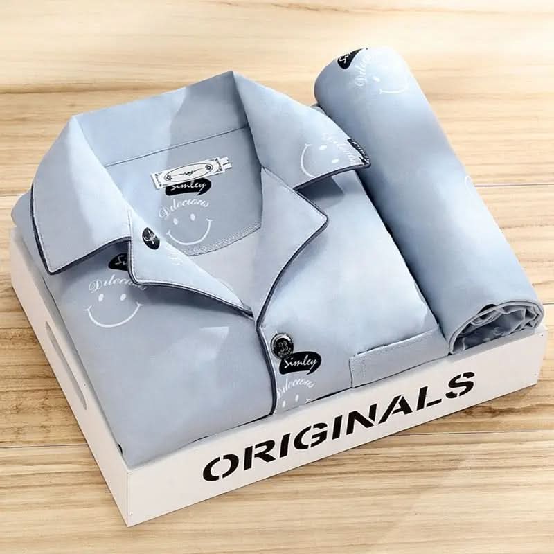 Baumwollpyjama mit Knopfverschluss Herren Nachtwäsche Atmungsaktives Loungewear-Set Bequeme Schlafkleidung für Herren | Sansoti
