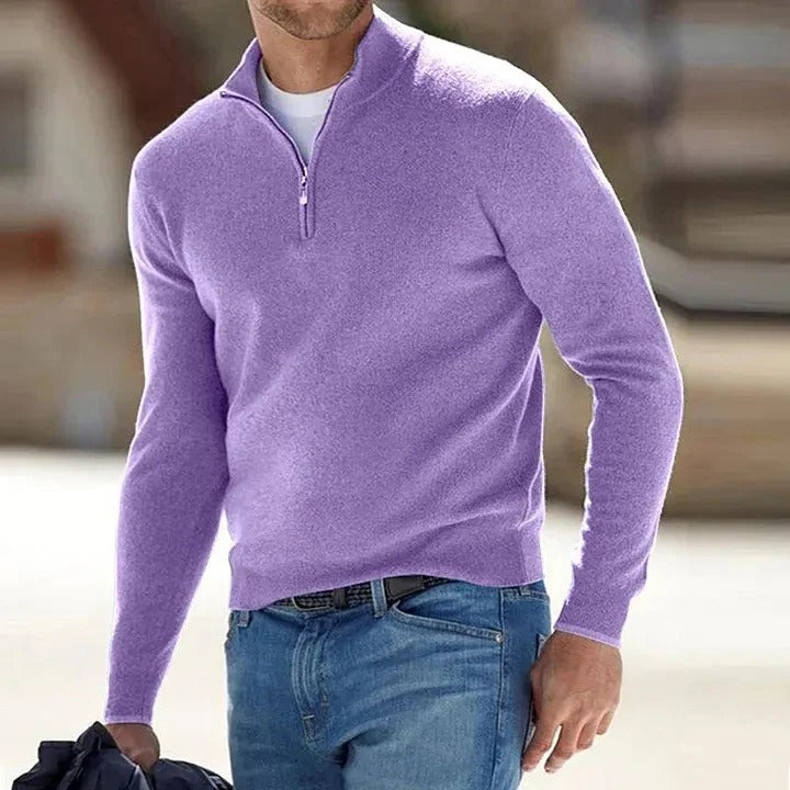 Kaschmirpullover für Herren, lange Ärmel, weicher Strickpullover, Regular Fit, zeitloses Design, leger, warm und komfortabel | Sansoti