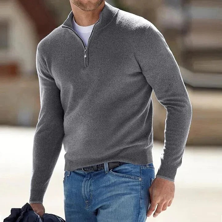 Kaschmirpullover für Herren, lange Ärmel, weicher Strickpullover, Regular Fit, zeitloses Design, leger, warm und komfortabel | Sansoti