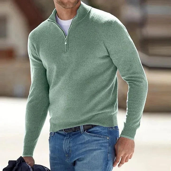 Kaschmirpullover für Herren, lange Ärmel, weicher Strickpullover, Regular Fit, zeitloses Design, leger, warm und komfortabel | Sansoti