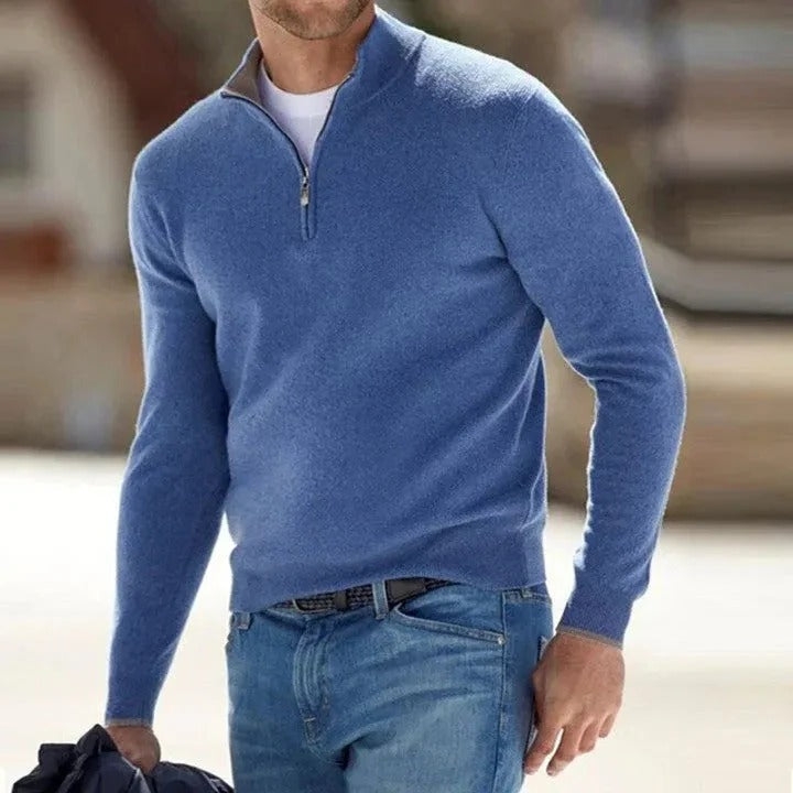 Kaschmirpullover für Herren, lange Ärmel, weicher Strickpullover, Regular Fit, zeitloses Design, leger, warm und komfortabel | Sansoti