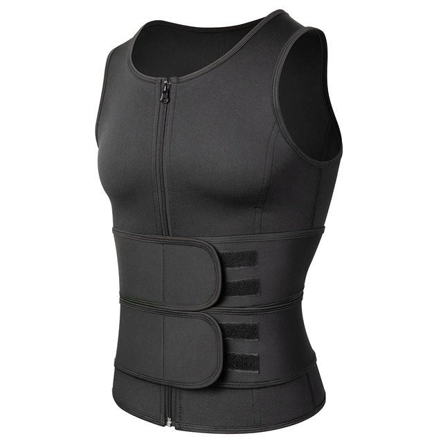 Neopreen Sauna Sportvest Heren Zwart Compressie Thermoregulatie Training Fitness Gym Workout Zweten Shaping | Sansoti