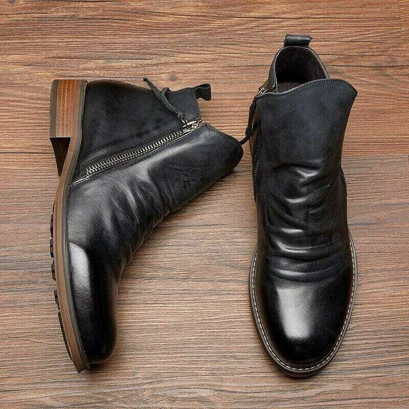 Herrenstiefel aus Mikrofaser Spitze Zehenkappe Bordeauxrot Braun Schwarz Grau Schnürverschluss Alltag Arbeit Casual | Sansoti