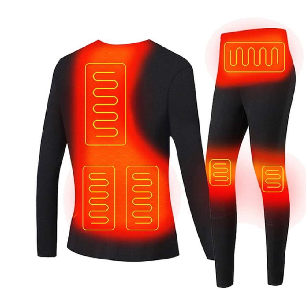 Elektrisch Verwarmde Thermokleding Set USB Ondergoed Heren Dames Winter Thermisch Basis Laag Verwarmend | Sansoti