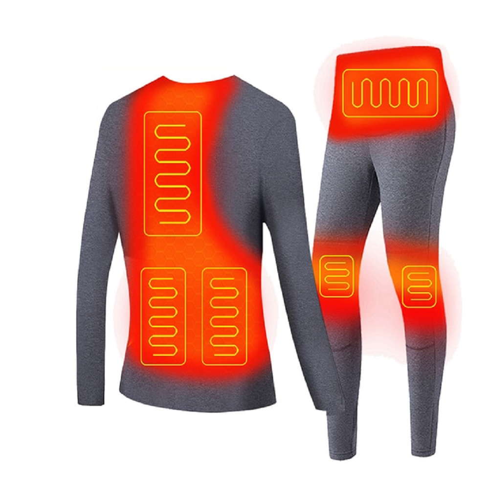 Elektrisch Verwarmde Thermokleding Set USB Ondergoed Heren Dames Winter Thermisch Basis Laag Verwarmend | Sansoti