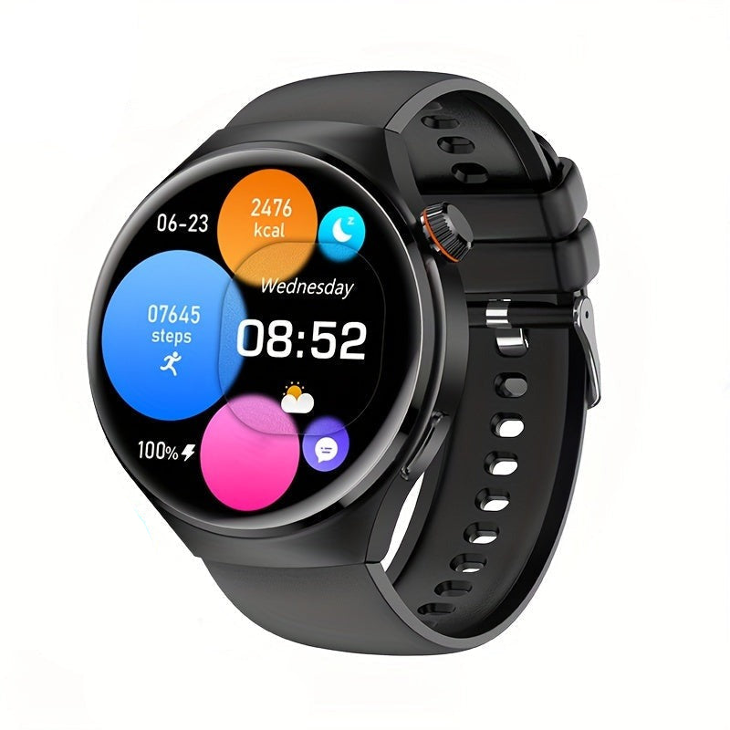 Smartwatch met NFC Contactloos Betalen GPS Hartslagmeter Waterdicht Rond Touchscreen Fitness Tracker voor Heren | Sansoti