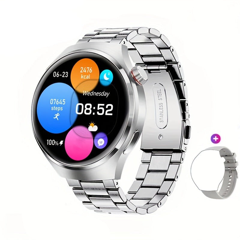 Smartwatch met NFC Contactloos Betalen GPS Hartslagmeter Waterdicht Rond Touchscreen Fitness Tracker voor Heren | Sansoti