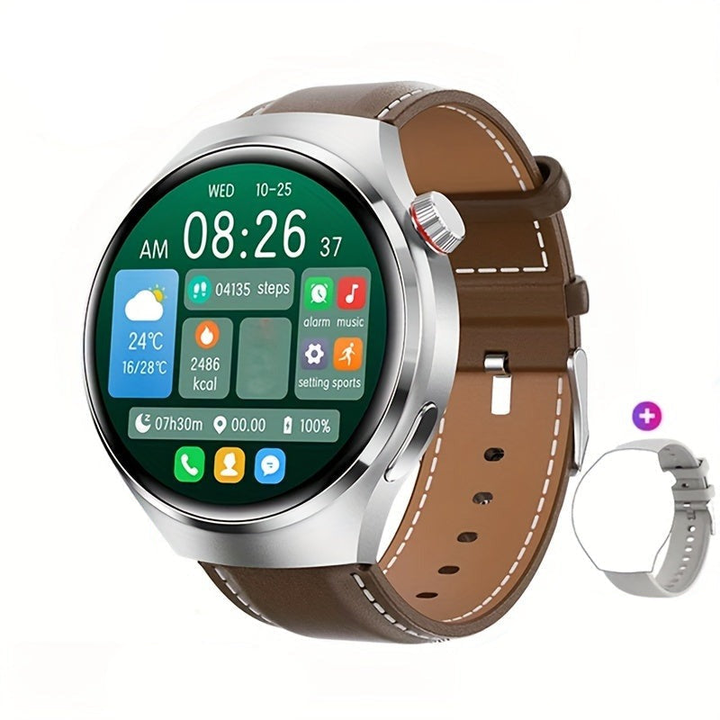 Smartwatch met NFC Contactloos Betalen GPS Hartslagmeter Waterdicht Rond Touchscreen Fitness Tracker voor Heren | Sansoti