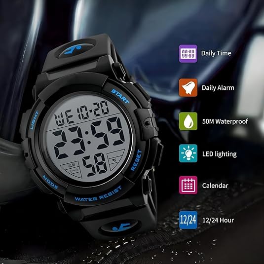 Digitaal Sporthorloge voor Heren — Waterdicht LED-Display met Militaire Afwerking | Sansoti