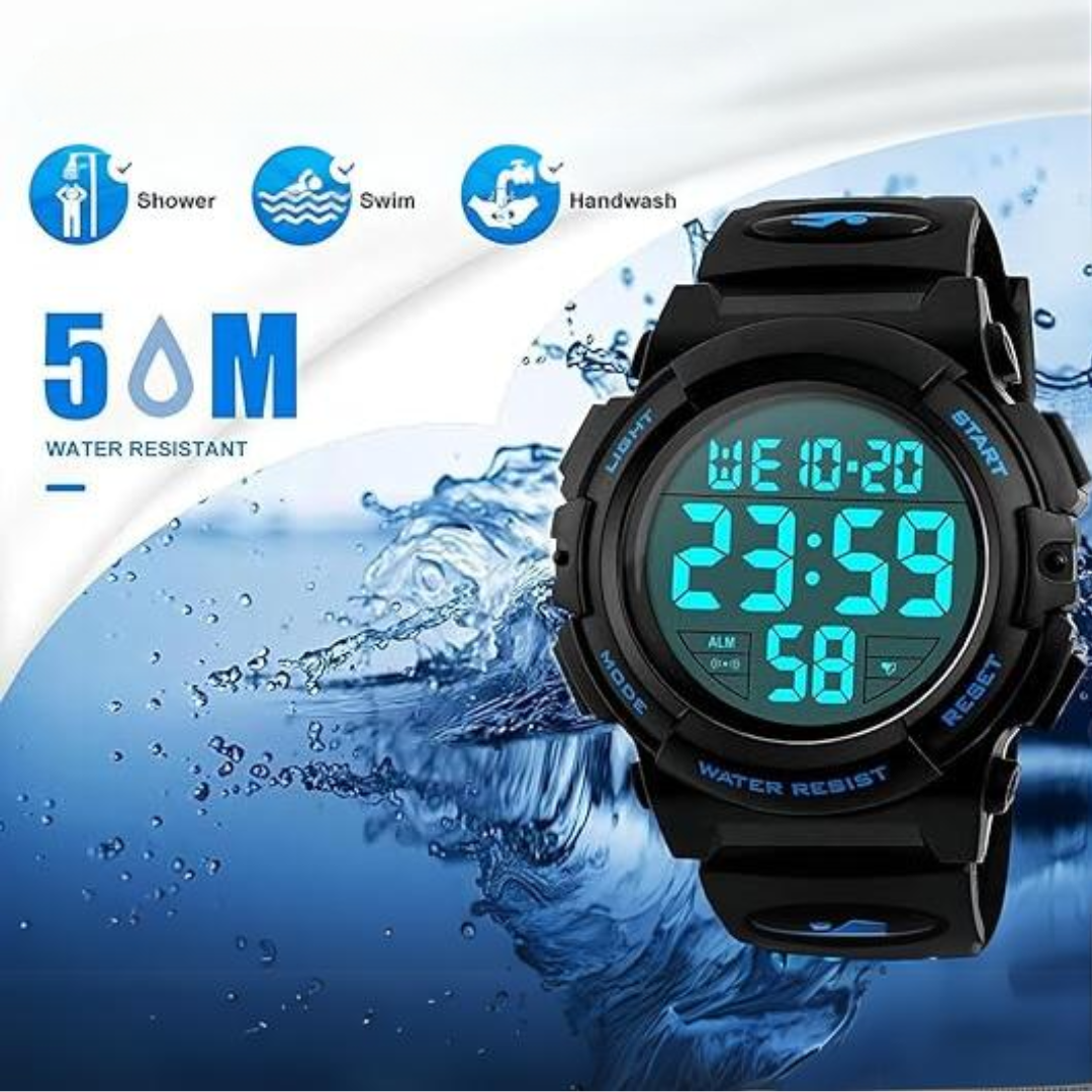 Digitaal Sporthorloge voor Heren — Waterdicht LED-Display met Militaire Afwerking | Sansoti