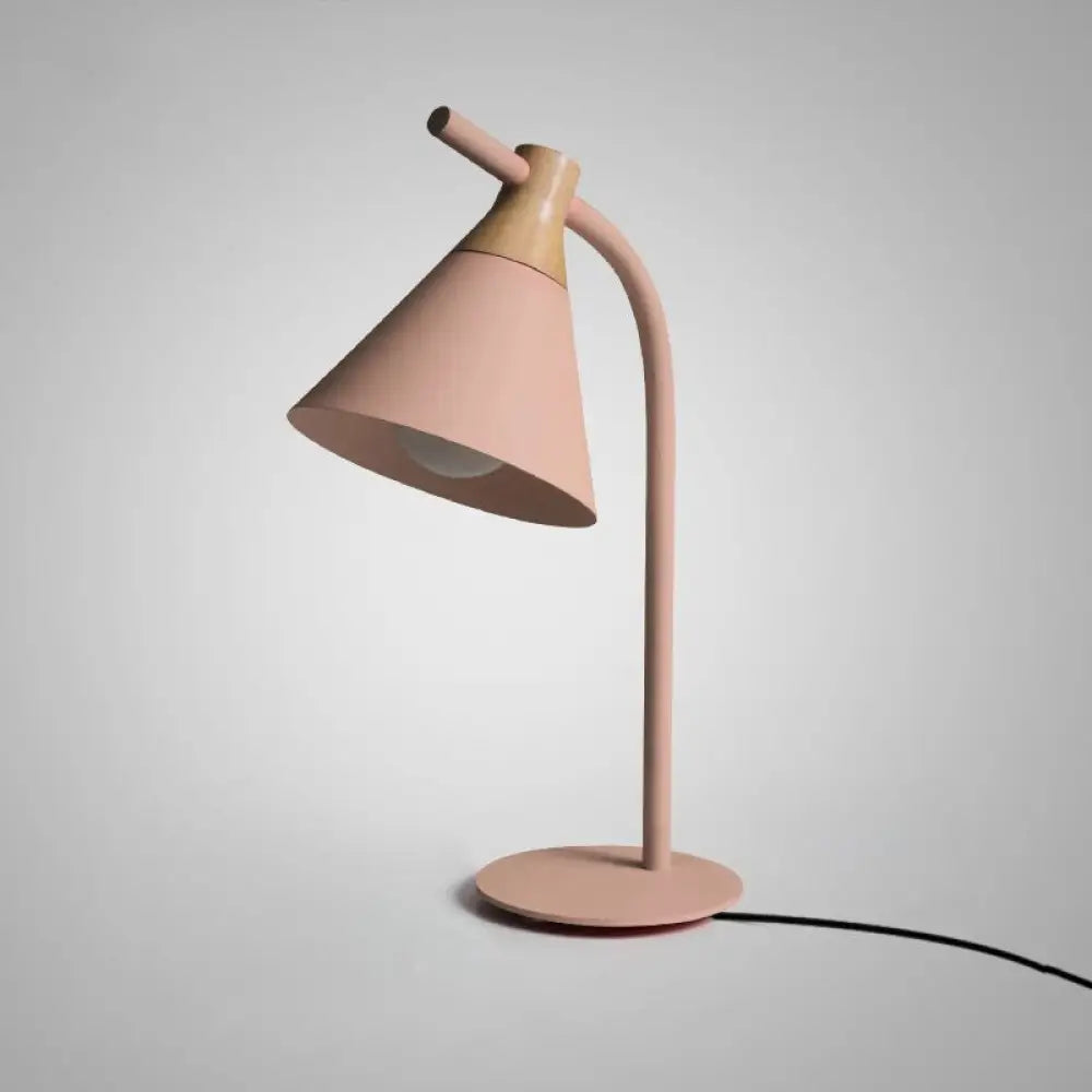 Verstelbare Tafellamp met Conische Kap Metaal Slaapkamer Nachtkastje Leeslamp Flexibele Arm Modern Design | Sansoti