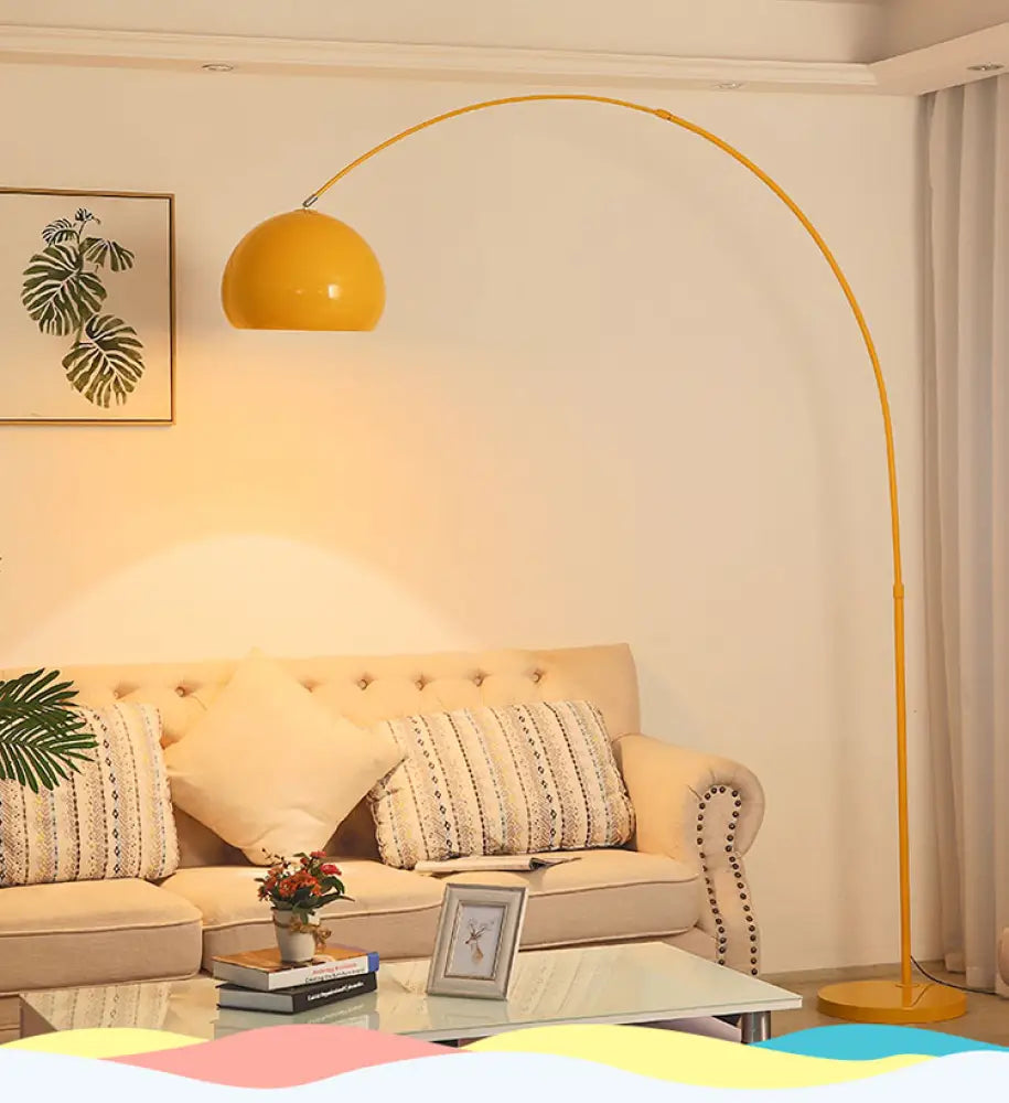 Staande Lamp met Hengelvorm en Golvende Kap - Stalen Vloerlamp 180cm - Moderne Design Verlichting Woonkamer | Sansoti
