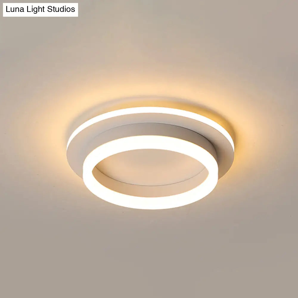LED-Deckenleuchte aus Metall mit Acryl-Diffusor, rund, quadratisch, schwarz, weiß, dimmbar, modernes Design für Flur, Diele, Schlafzimmer | Sansoti