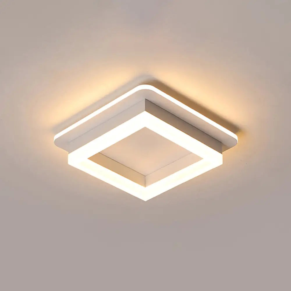 LED-Deckenleuchte aus Metall mit Acryl-Diffusor, rund, quadratisch, schwarz, weiß, dimmbar, modernes Design für Flur, Diele, Schlafzimmer | Sansoti