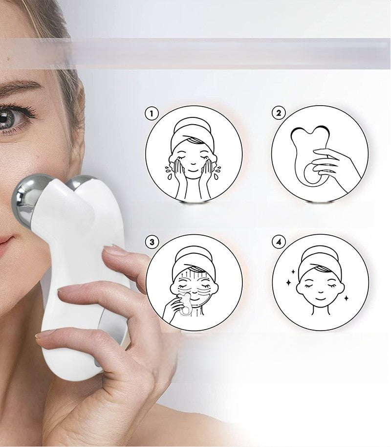 Microcurrent Gezichtsmassage Apparaat voor Huidversteviging Rimpelreductie Anti-Aging Thuisgebruik Gezichtsverzorging | Sansoti