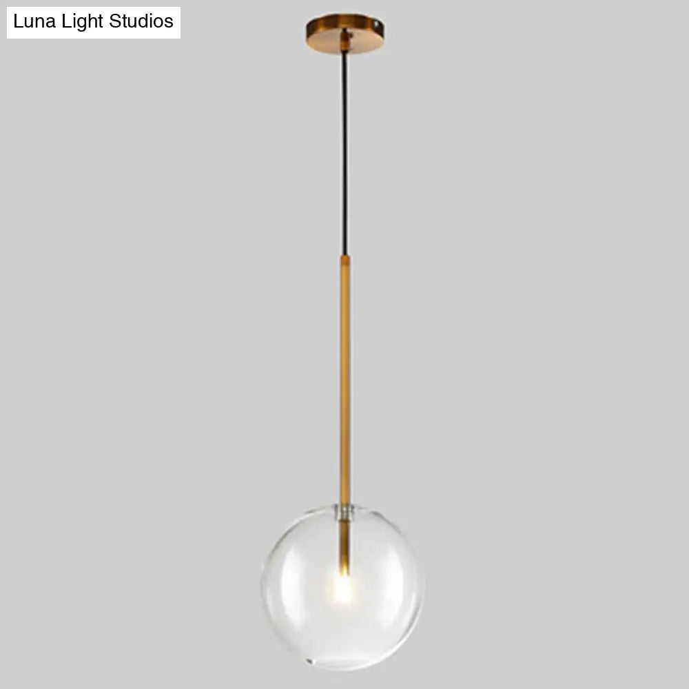 Suspension boule en verre doré design minimaliste éclairage de plafond sphérique intérieur moderne salon salle à manger | Sansoti