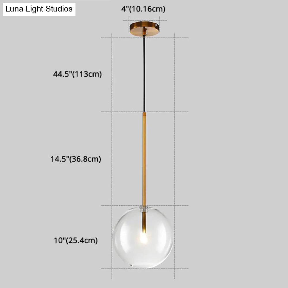 Suspension boule en verre doré design minimaliste éclairage de plafond sphérique intérieur moderne salon salle à manger | Sansoti
