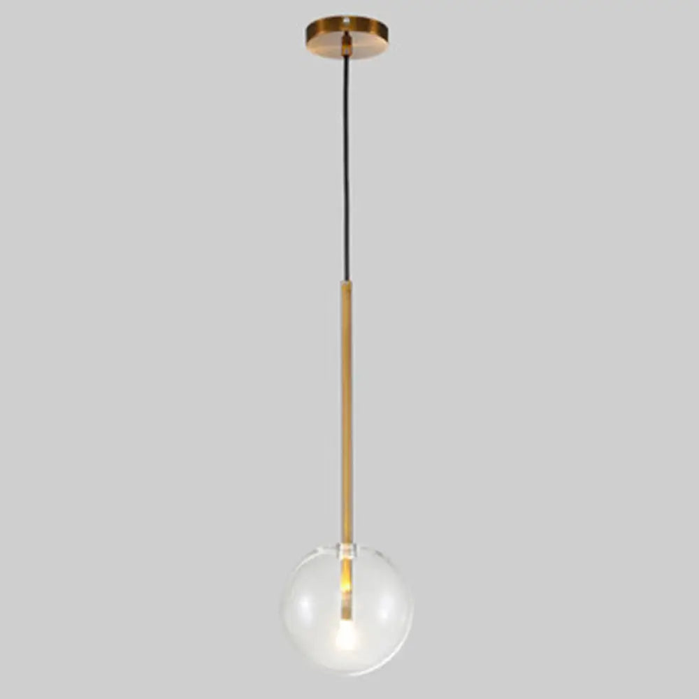 Suspension boule en verre doré design minimaliste éclairage de plafond sphérique intérieur moderne salon salle à manger | Sansoti