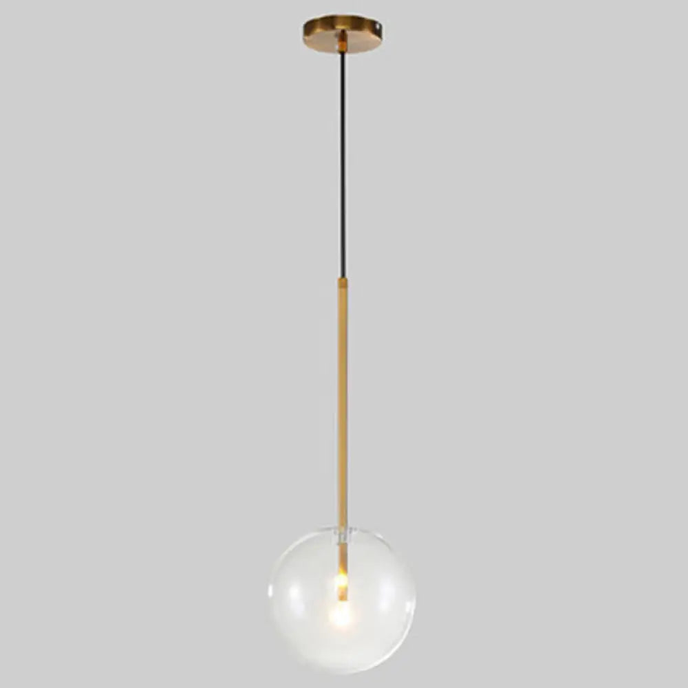 Suspension boule en verre doré design minimaliste éclairage de plafond sphérique intérieur moderne salon salle à manger | Sansoti