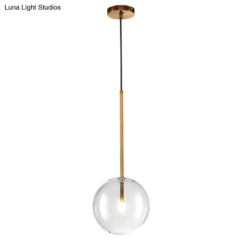 Suspension boule en verre doré design minimaliste éclairage de plafond sphérique intérieur moderne salon salle à manger | Sansoti
