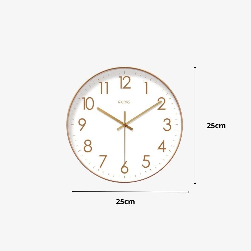 Stille Wandklok Scandinavisch Ontwerp 25-35cm Zwart Wit Goud Kwartsmechanisme Woonkamer Slaapkamer Decoratie | Sansoti