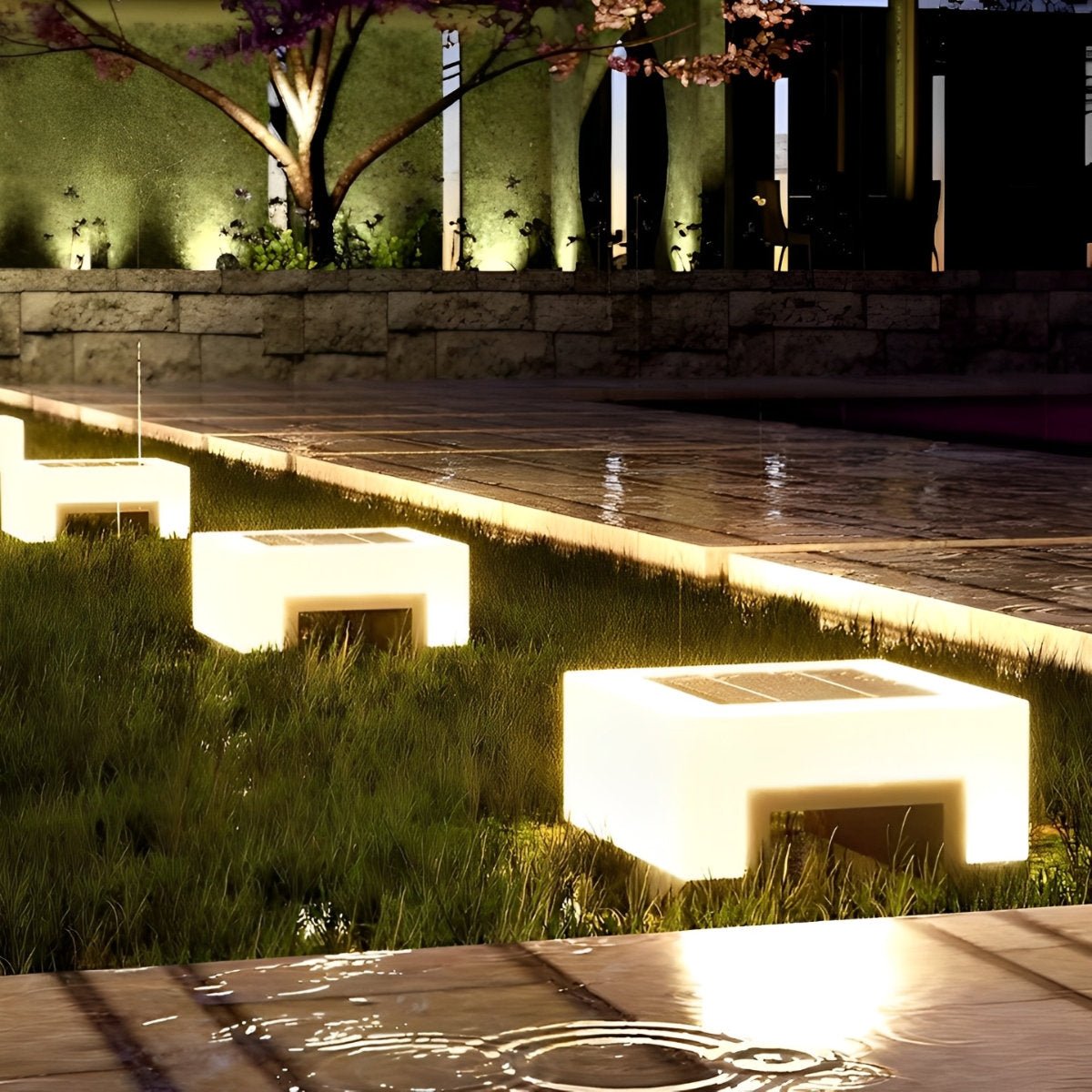 Pfostenleuchte Solar LED Edelstahl Schwarz Weiß Garten Zaun Sockel Außenleuchte Quadrat Gartenbeleuchtung Einfahrt Pfostenleuchte Außen Modern | Restfield