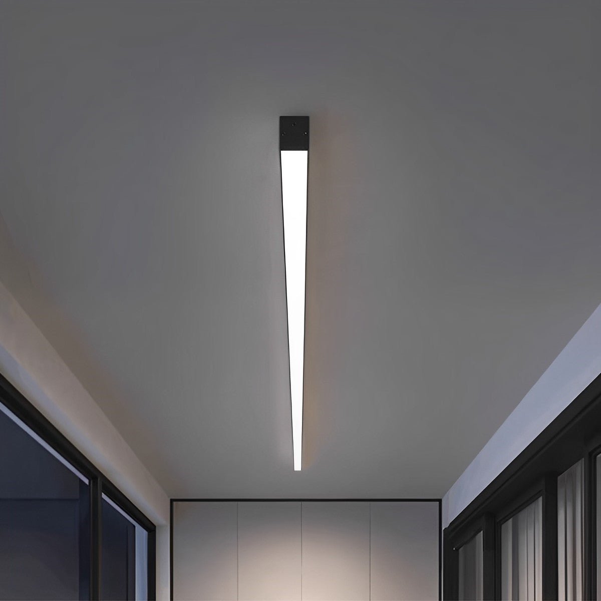 Deckenlampe LED Linear Aluminium Schwarz Dimmbar Wohnzimmer Flur Moderne Linienleuchte Deckenleuchte Schlafzimmer | Restfield