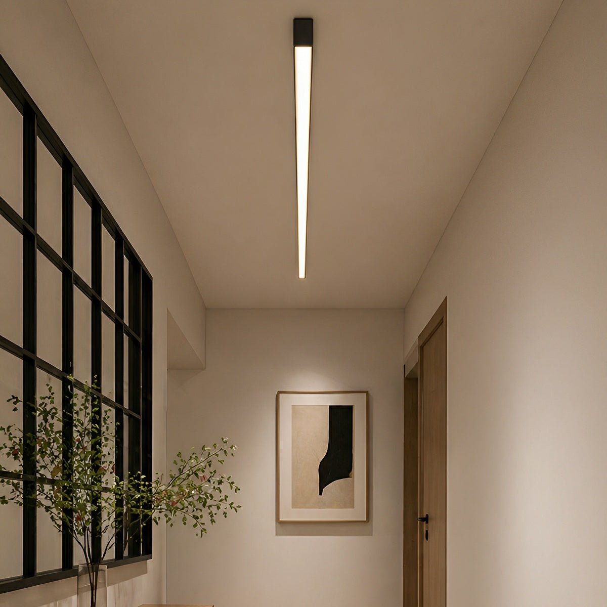 Plafonnier LED Streep à intensité variable avec télécommande Noir Blanc Aluminium Salon Chambre Moderne | Sansoti