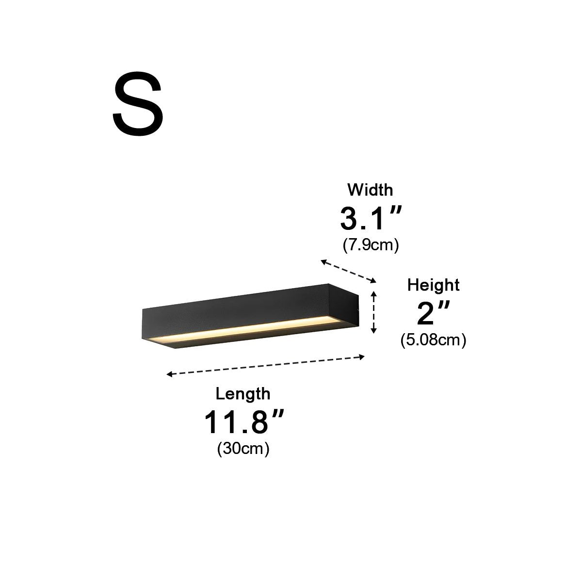 Schwarze LED-Außenwandleuchte, wasserdicht, aus Aluminium, schmales Design, für Veranda, Haustür und Fassade, IP65, Gartenbeleuchtung | Sansoti