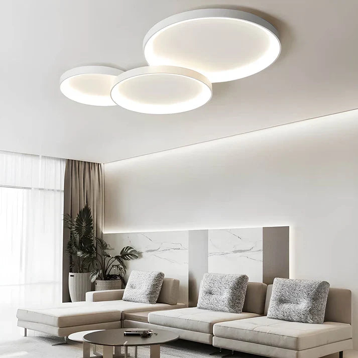 Moderne Deckenleuchte mit Kreisform und E27-Fassung für Esszimmer und Wohnzimmer, skandinavisches Design, dimmbare LED | Sansoti