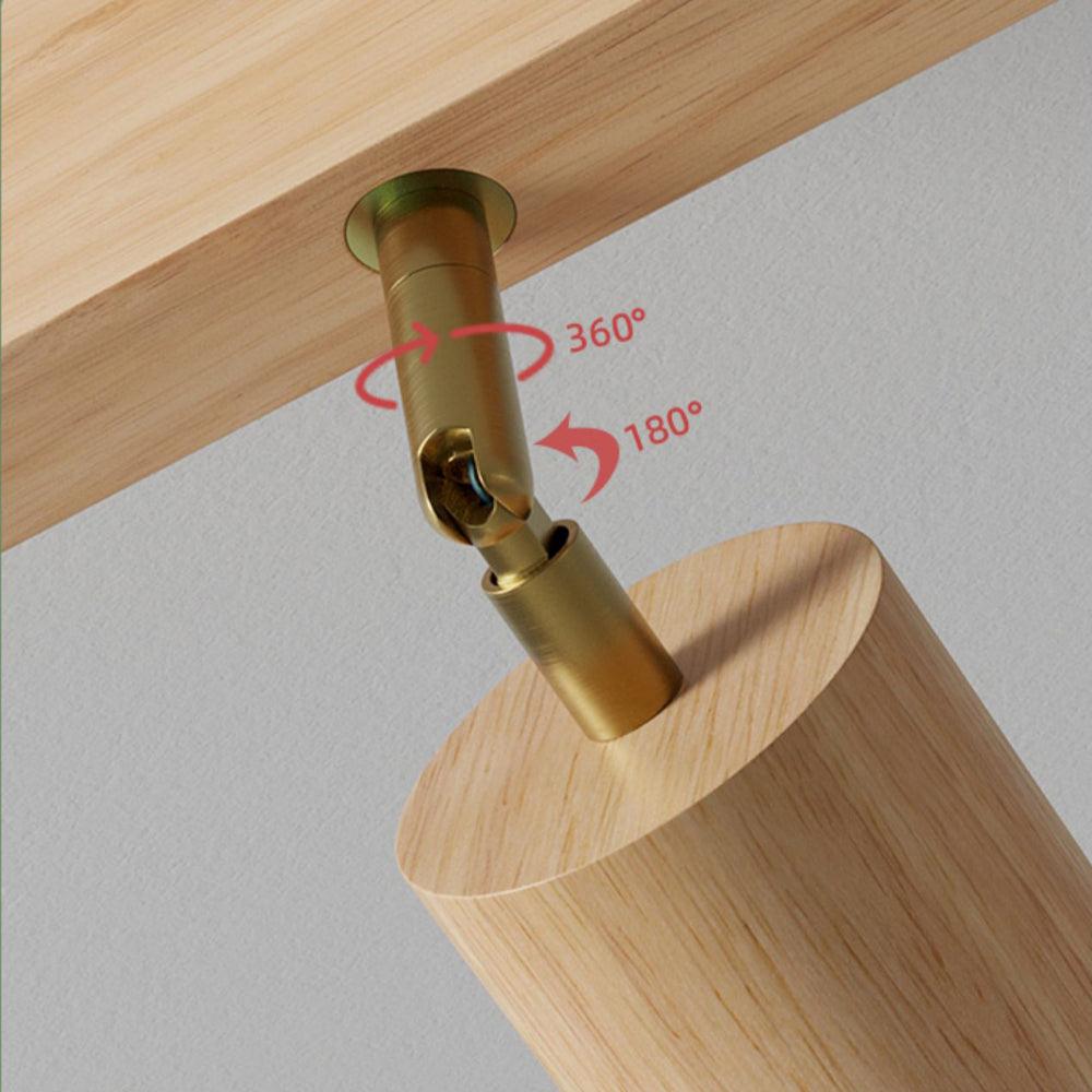 Spot Plafond Bois Massif Réglable Blanc Chêne Noyer Salon Chambre Spot Encastré Rail Spot Scandinave Japandi | Restfield
